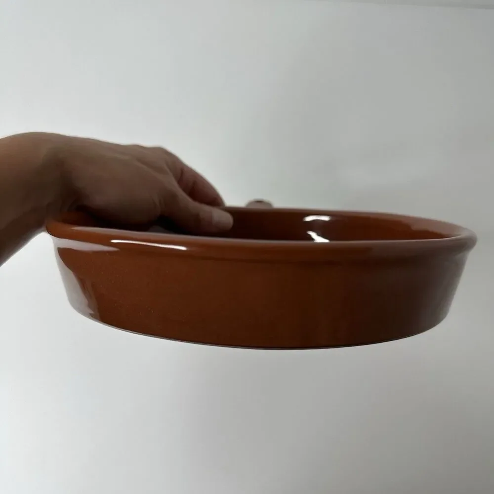 Southwest Style Glazed Pottery Skillet Studio Art Signed Folk Art Decor Handmade